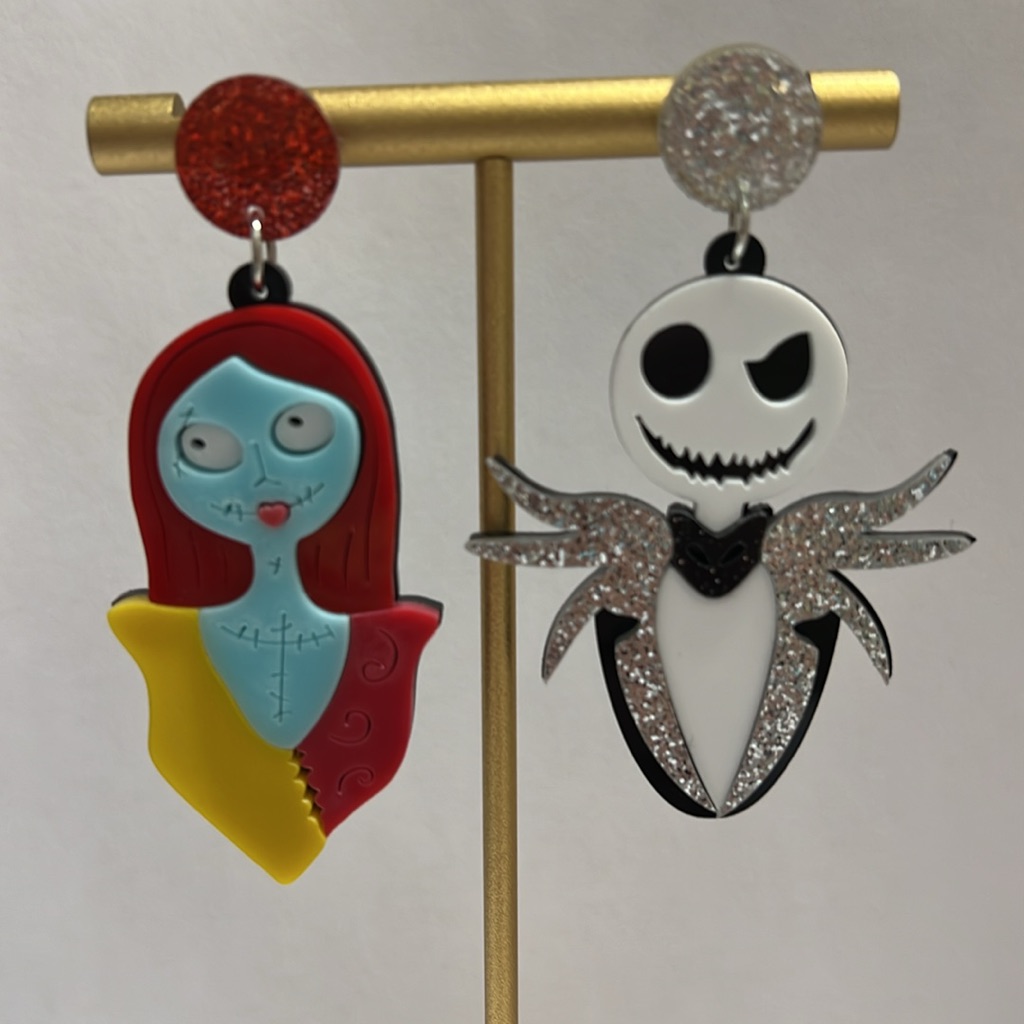 Jack And Sally Nightmare Before Christmas Acrylic Earrings